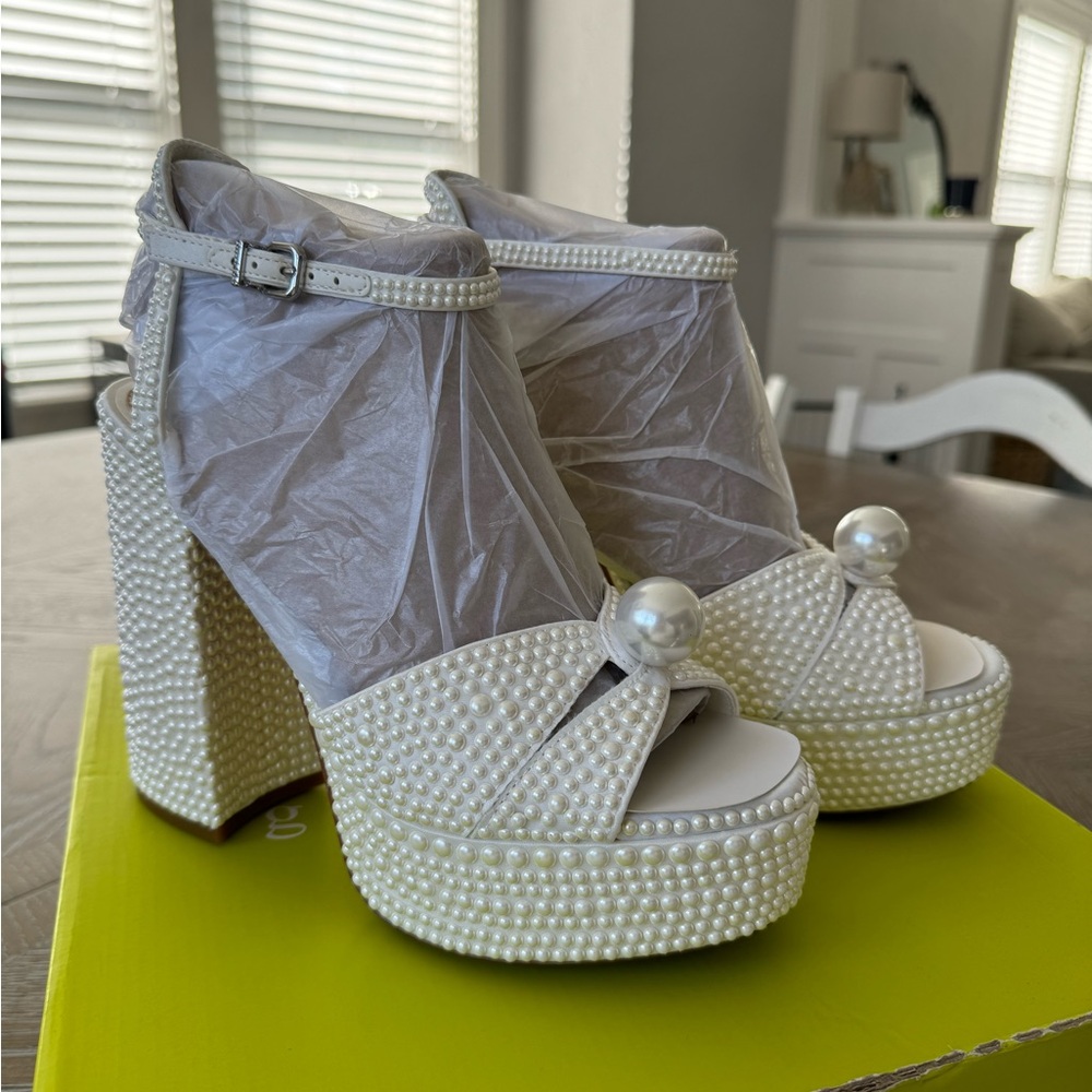 Gianni Bini Kemara Two Open Toe
Embellished Platform heels